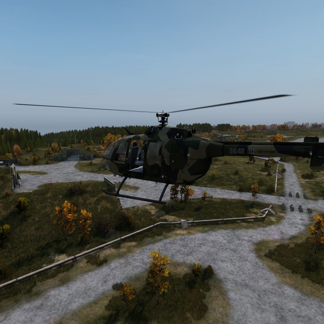 DayZ screenshot player in a camo helicopter.